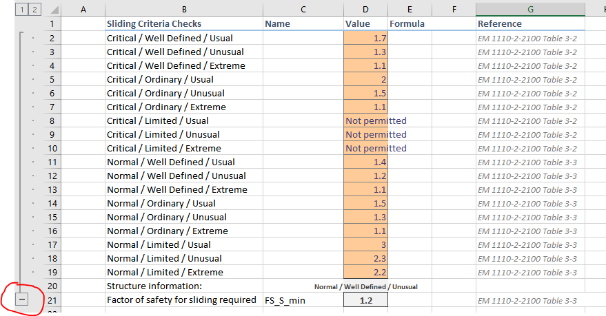 civil engineering formulas for excel